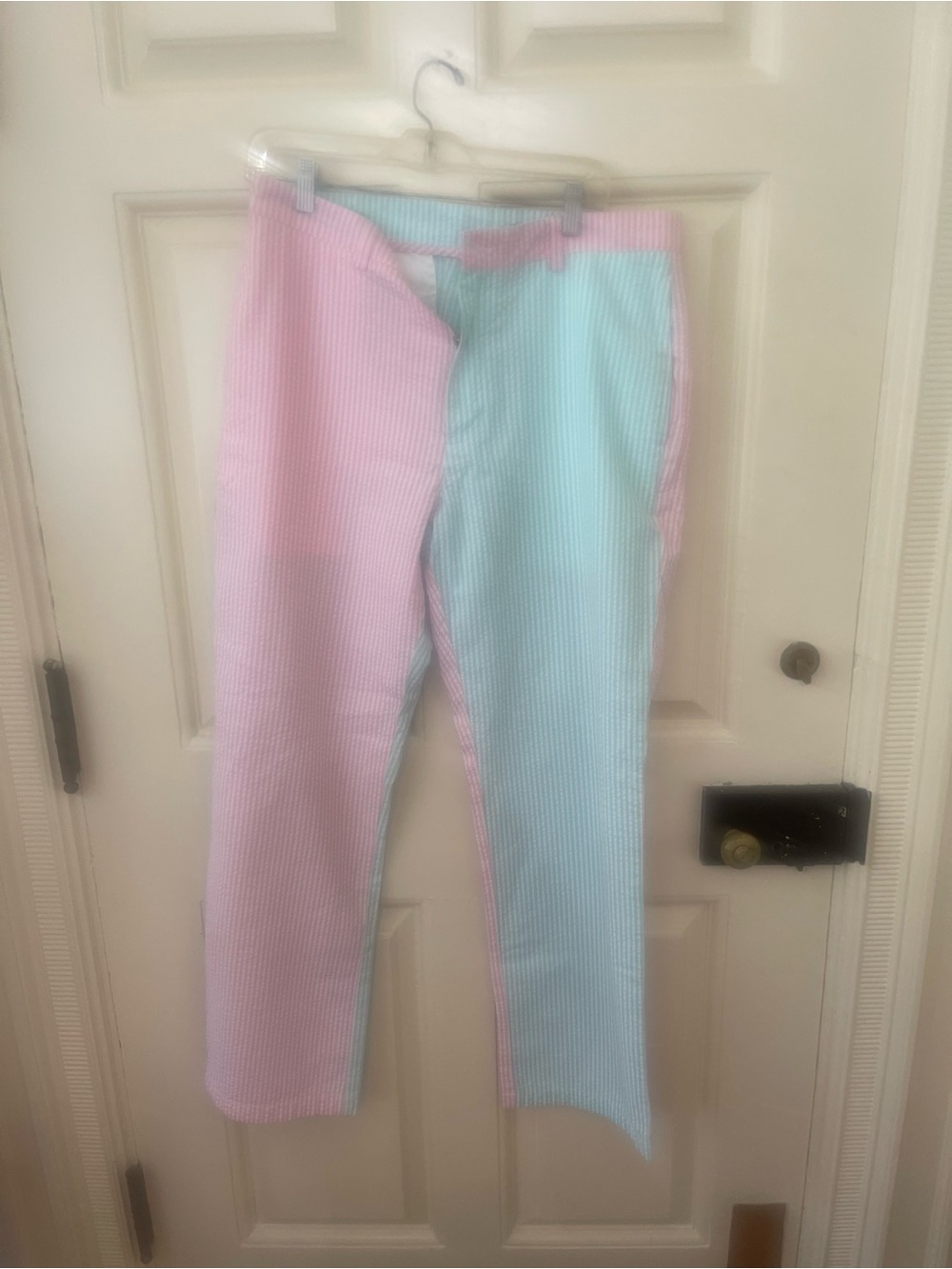 Vineyard Vines Pink & Mint Striped Seersucker pants